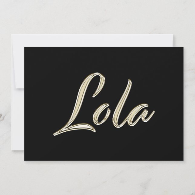 Cartão Lola white gold Handwriting Karte (Frente)
