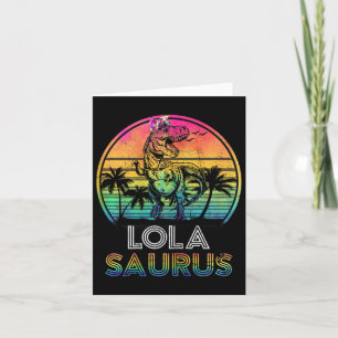 Cartão Lolasaurus Feminino Dinossauro Lola Saurus Família