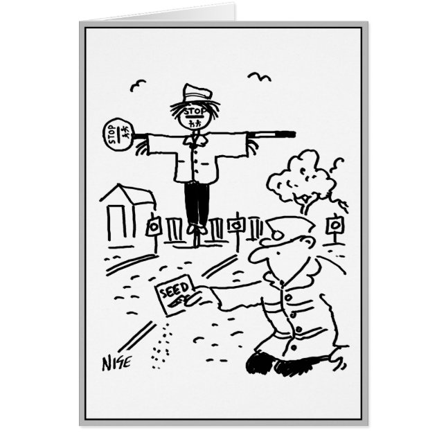 Cartão Lollipop Man está jardinando (Frente)