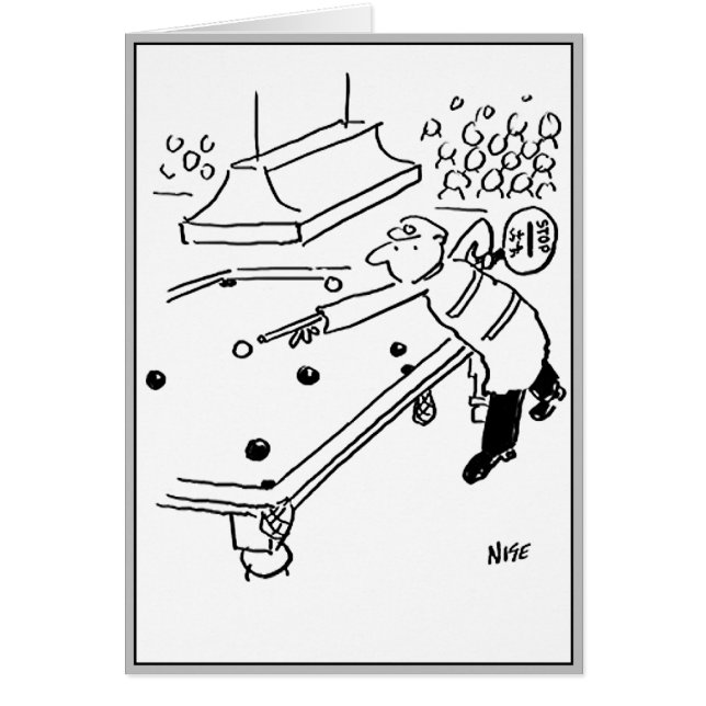 Cartão Lollipop Man está jogando snooker (Frente)