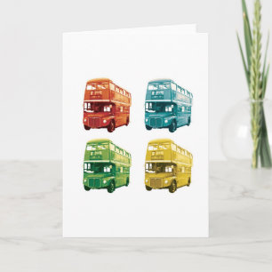 Cartão London Bus Greetings Card