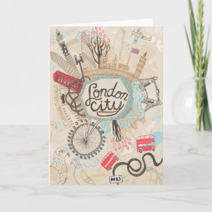 Cartão London City Doodle Art