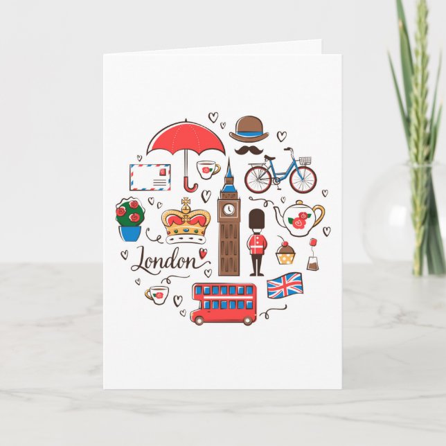 Cartão London Doodles (Frente)