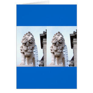 Cartão London Lion Statue