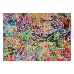Cartão London Map Art Watercolor
