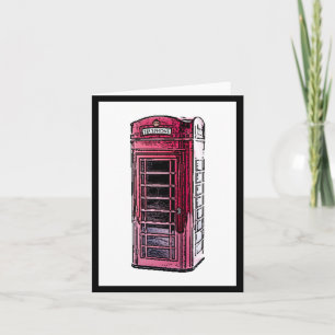 Cartão London Red Telephone Booth British Viagem Art