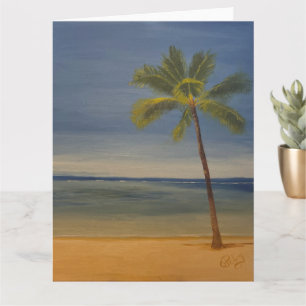 Cartão Lone Palm Tree on the Beach, por Gary Poling