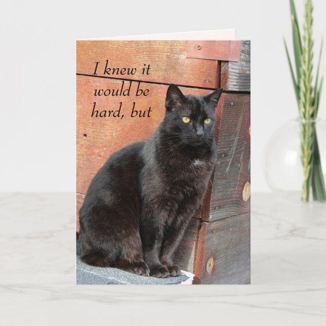 Cartão Lonely Black Cat Miss You Card (Frente)