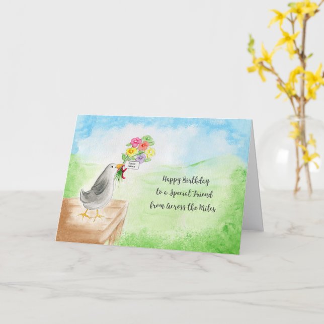 Cartão Long Distance Friend Birthday Card (Flor Amarela)