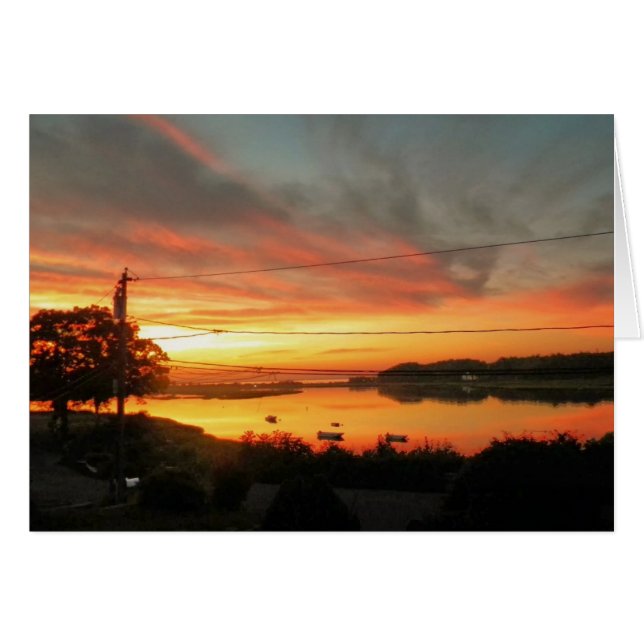 Cartão Long Island NY Sunset (Frente horizontal)