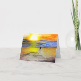 Cartão Longe No Pôr do Sol