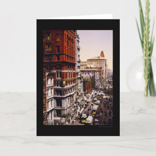 Cartão Looking up Broadway in New York City 1900