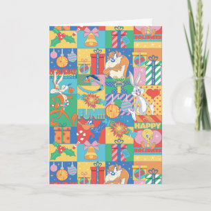 Cartão LOONEY TUNES™   Padrão de Natal Feliz Natal