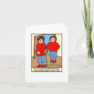Cartão Looney Twins Not Embarrassed Note Card