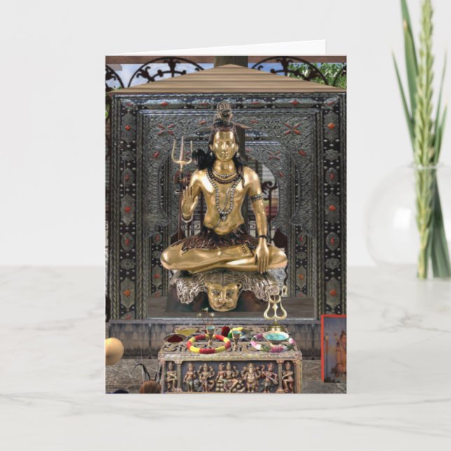 Cartão Lord Shiva Hindu Temple Greeting Card with env. (Frente)