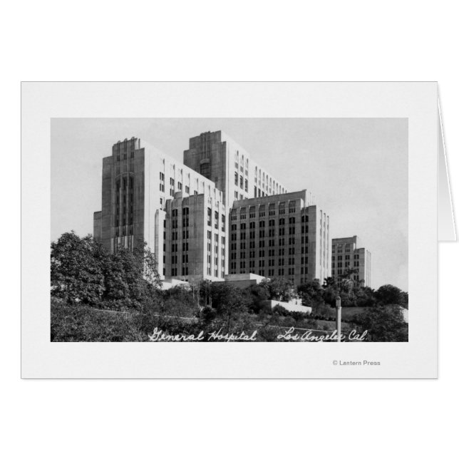 Cartão Los Angeles, CA View do Hospital Geral (Frente Horizontal)