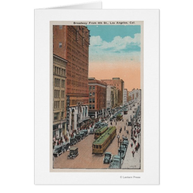 Cartão Los Angeles, CABroad da 4th Street View (Frente)