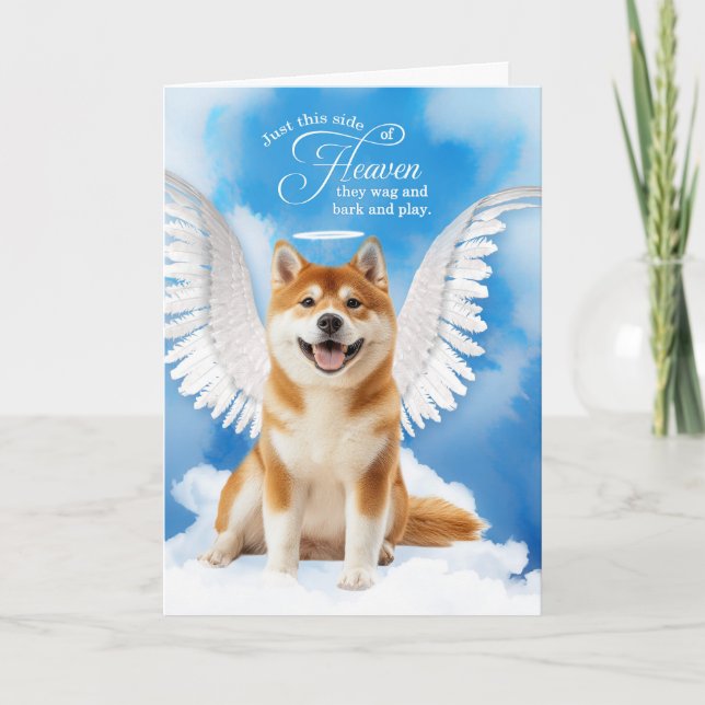 Cartão Loss of a Dog Akita Inu Angel Pet Sympathy (Frente)