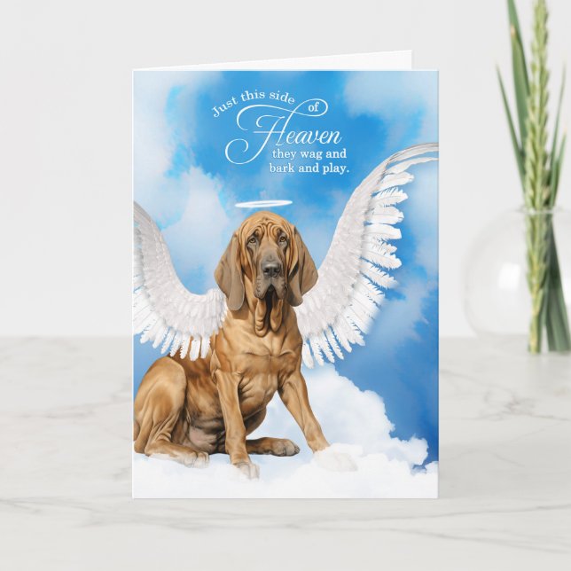 Cartão Loss of a Dog Bloodhound Angel Pet Sympathy (Frente)