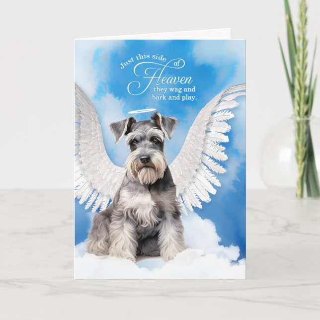 Cartão Loss of a Dog Schnauzer Angel Pet Sympathy (Frente)