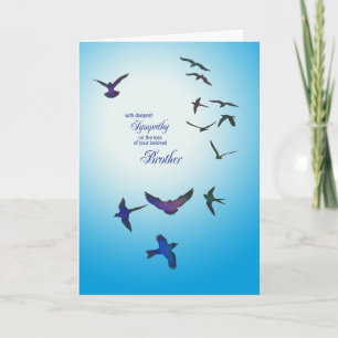 Cartão Loss of brother, sympathy card, flying birds