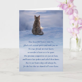 Cartão Loss of Cat Memorial with Poem Candle