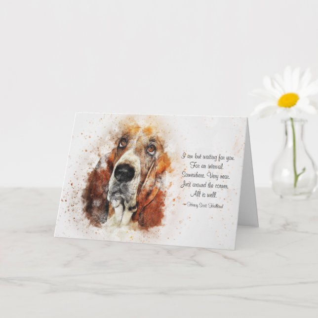 Cartão Loss of Pet Dog (Basset Hound) Custom Sympathy  (Planta pequena)