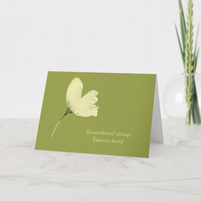 Cartão Loss of Pet Sympathy Condolences Floral Greeting (Frente)