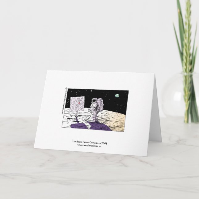 Cartão Lost Astronaut Funny Greeting Card (Frente)