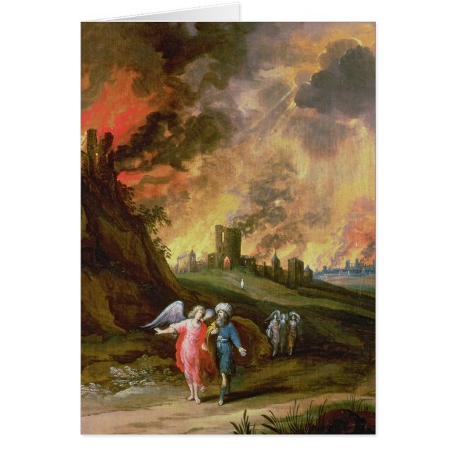 Cartão Lote e suas filhas que deixam Sodom (Frente)