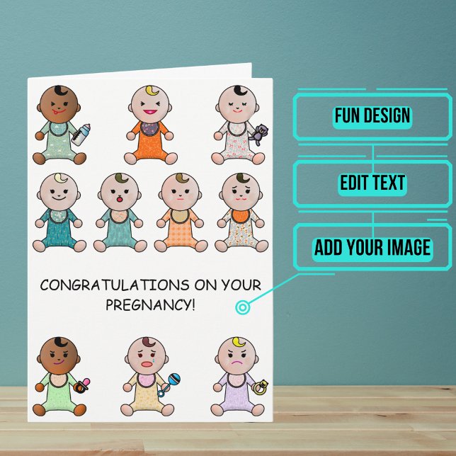 Cartão Lots o Babies Pregnancy Congratulations (This lovely card is for someone who is expecting.)