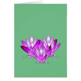 Cartão Lotus floresce rosa sobre fundo verde marinho