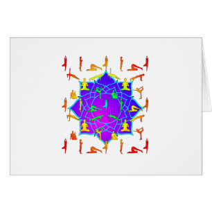 Cartão Lotus Flower Com Yoga Poses