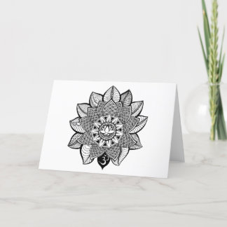 Cartão Lotus Flower Mandala blank greeting card