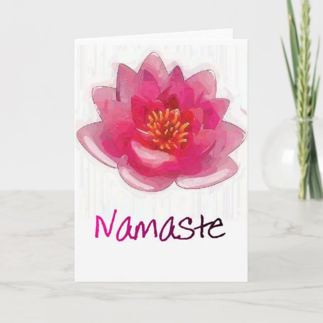 Cartão Lotus Flower "Namaste" Yoga Gifts (Frente)