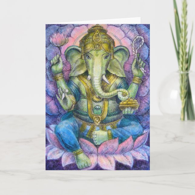 Cartão Lotus Ganesha Greeting Card (Frente)