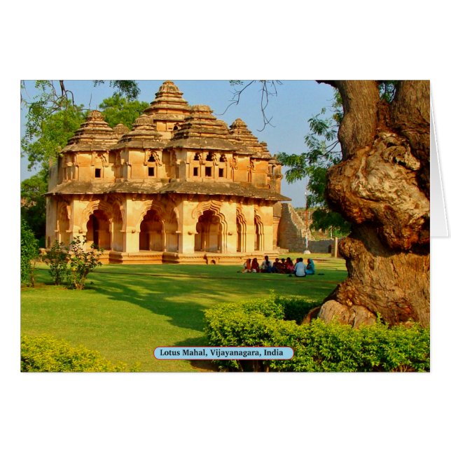 Cartão Lotus Mahal, Vijayanagara, Índia (Frente Horizontal)