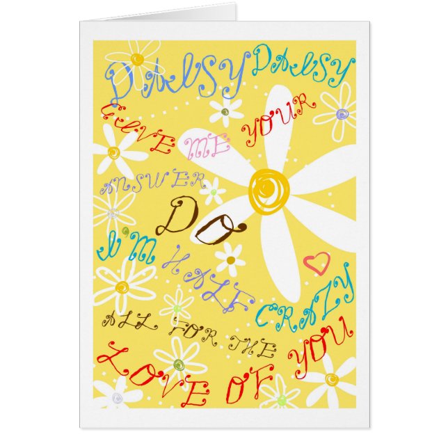 Cartão Louca margarida personalizável (Frente)