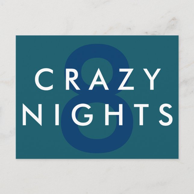 Cartão louco de Hanukkah de 8 noites (Frente)