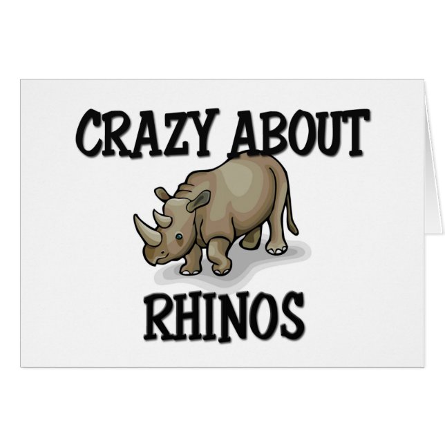 Cartão Louco sobre Rhinos (Frente Horizontal)