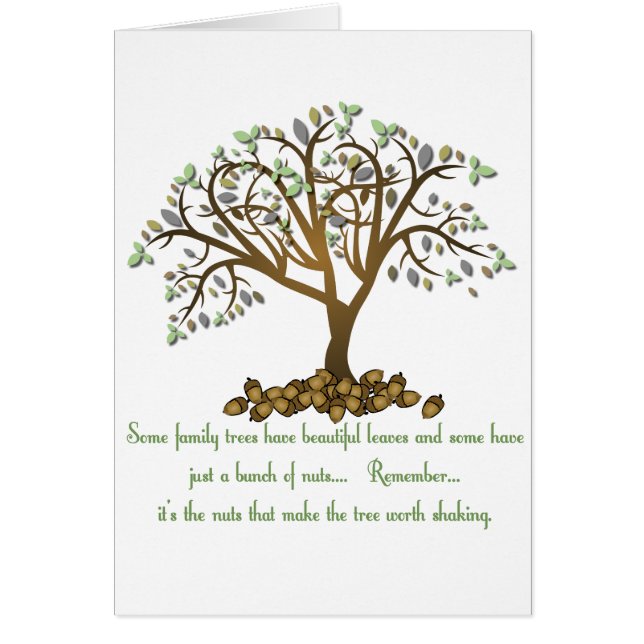 Cartão Loucos de árvore da família (Frente)