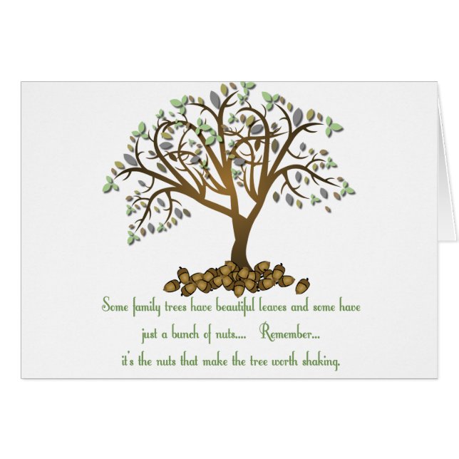 Cartão Loucos de árvore da família (Frente Horizontal)