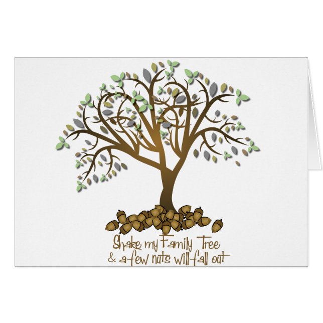 Cartão Loucos de árvore da família (Frente Horizontal)