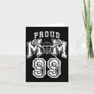 Cartão Loud Proud Lacrosse Mãe Jogador Numérico 99 Mama F