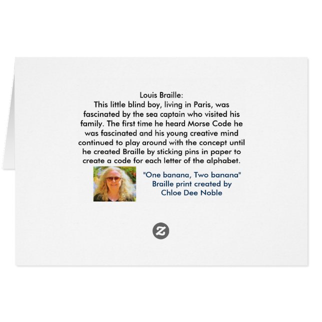 Cartão Louis Braille (Verso Horizontal)