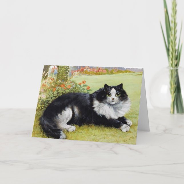 Cartão Louis Wain Cat Notecard, Vintage Cat Card (Frente)