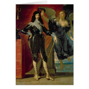 Cartão Louis XIII coroado pela vitória, 1635