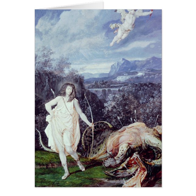 Cartão Louis XIV como Apollo, assassino do pitão (Frente)