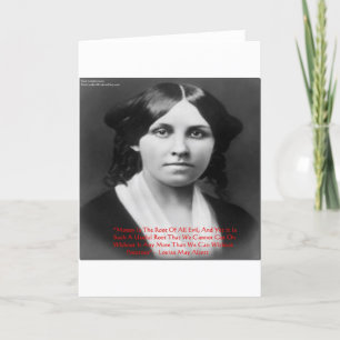 Cartão Louisa May Alcott "Money Evil" Wisdom Quote Gifts