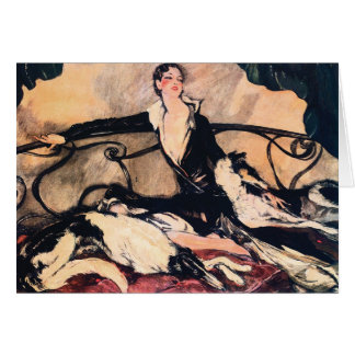 Cartão Lounging com Borzoi